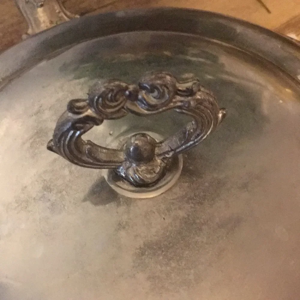 Vintage silver plated frying pan